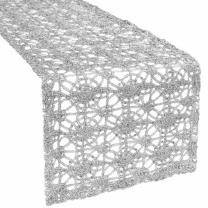 LACE TABLE RUNNER SILVER
